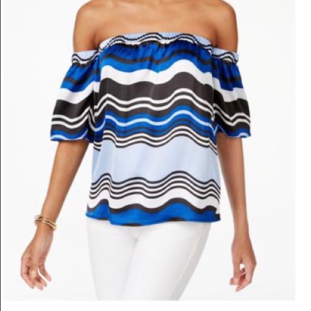 Like New INC Off Shoulder Striped Top